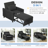 easycomfort easycomfort poltrona letto reclinabile con tasche laterali in tessuto effetto velluto 74x84x81 cm grigio scuro