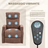 easycomfort easycomfort poltrona relax alzapersona con 8 punti massaggio reclinazione a 135 e 2 telecomandi marrone
