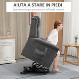 easycomfort easycomfort poltrona relax alzapersona reclinabile con poggiapiedi rivestimento in tessuto grigio