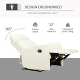easycomfort easycomfort poltrona relax reclinabile 165 con poggiapiedi regolabile ergonomica in pelle pu 65 92 100cm crema ean 8055776911489