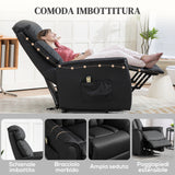 easycomfort easycomfort poltrona relax reclinabile alzapersone elettrica con telecomando e poggiapiedi 80x94x104cm nero