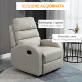 easycomfort easycomfort poltrona relax reclinabile con seduta imbottita e poggiapiedi per casa e ufficio 80x91x102 cm grigio