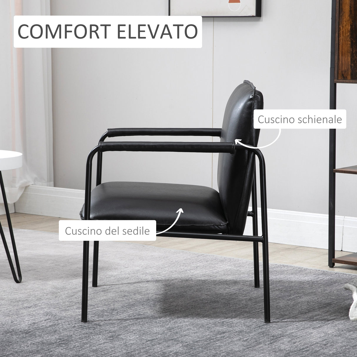 immagine-4-easycomfort-easycomfort-poltroncina-da-camera-imbottita-stile-industriale-similpelle-pu-e-acciaio-60x59x78cm-nero