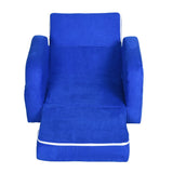 easycomfort easycomfort poltroncina letto 2 in 1 per cameretta bambini con imbottitura e rivestimento flanella blu max 65 kg 47x45x38cm