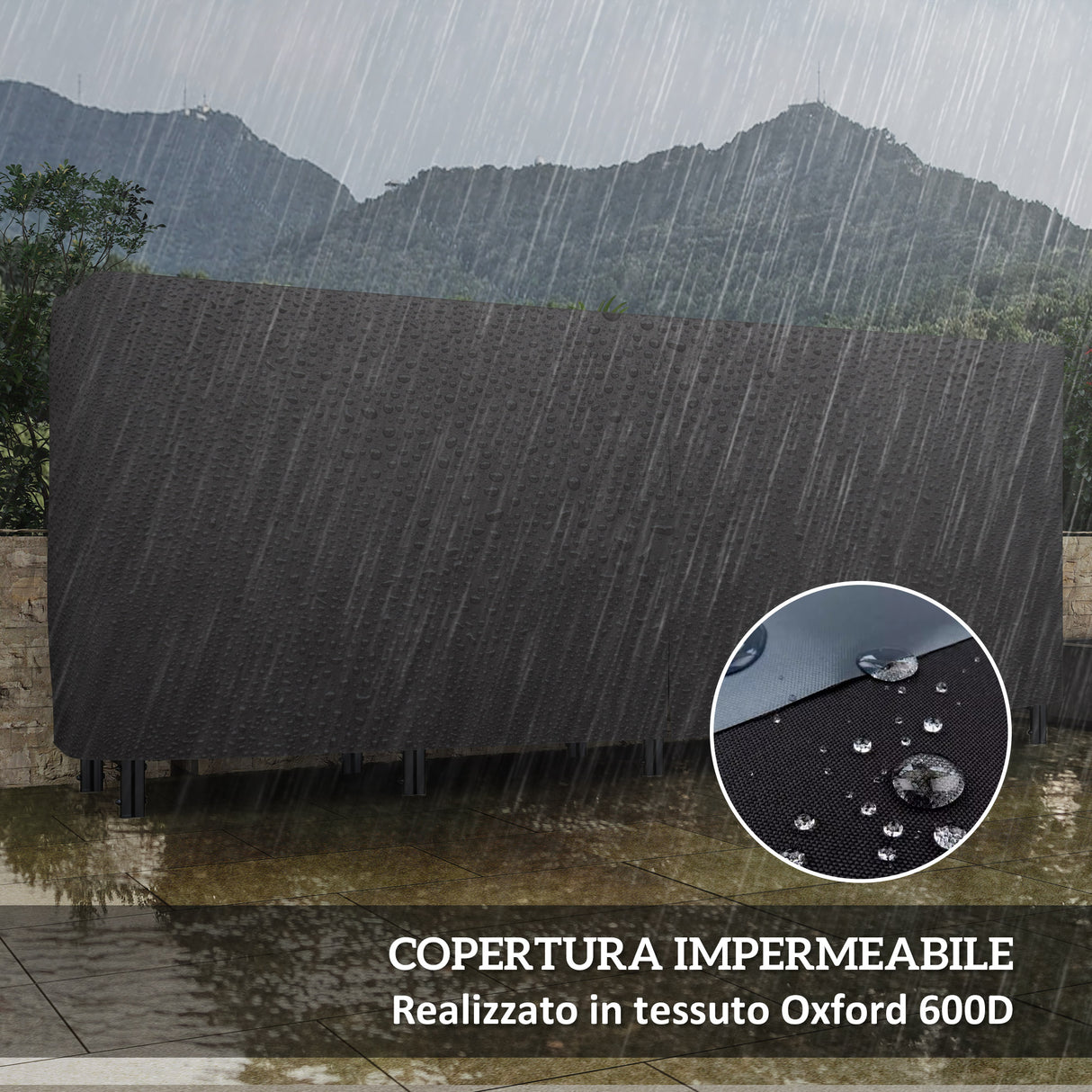 easycomfort easycomfort portalegna da interno ed esterno in metallo con telo porta legna e copertura 240x36x99cm nero