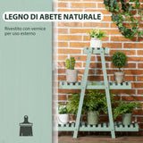easycomfort easycomfort portapiante a 3 livelli in legno di abete per interni ed esterni 76x26x76 cm verde chiaro