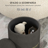 easycomfort easycomfort pouf contenitore 120 kg max per soggiorno ingresso e camera in poliestere 36x36x44 cm grigio