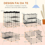 easycomfort easycomfort recinto per animali domestici modulabile e multilivello con rampa e 2 porte in acciaio e pp 105x70x116 cm nero