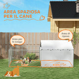 easycomfort easycomfort recinto per cani con coperture e ciotole girevoli in acciaio e tessuto oxford 4x2 3x1 5 m argento