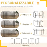 easycomfort easycomfort recinto per cani e cuccioli box per animali da 8 pezzi in filo di ferro 76 x 61cm nero