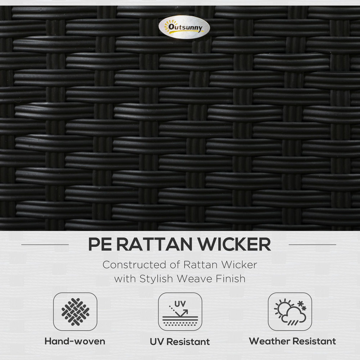 easycomfort easycomfort salotto da giardino con 2 poltrone e 2 poggiapiedi in rattan pe tavolino in vetro nero