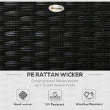 easycomfort easycomfort salotto da giardino con 2 poltrone e 2 poggiapiedi in rattan pe tavolino in vetro nero