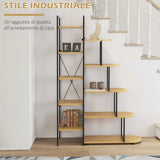 immagine-4-easycomfort-easycomfort-scaffale-libreria-a-10-livelli-stile-industriale-in-truciolato-e-acciaio-111-5x32x170-cm