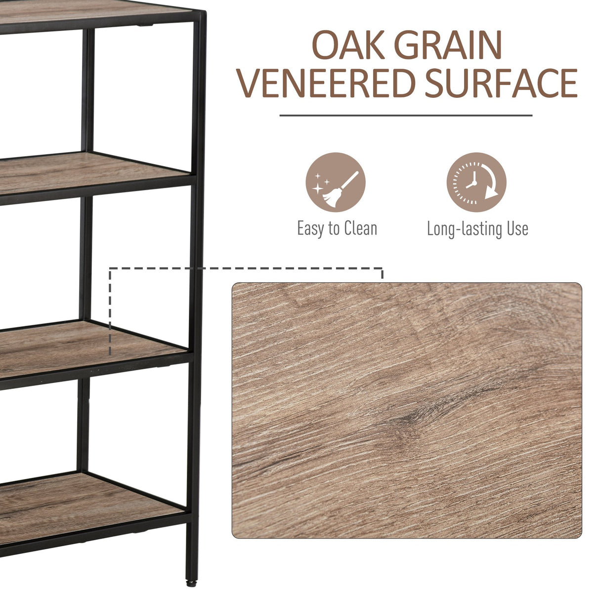 easycomfort easycomfort scaffale libreria asimmetrica in stile industriale in legno e metallo nero 120x32x95cm ean 8054144130903