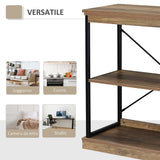 immagine-4-easycomfort-easycomfort-scaffale-libreria-in-stile-industriale-mobile-multiuso-in-legno-marrone-e-metallo-nero-80x36x81-3cm