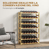 easycomfort easycomfort scaffale portabottiglie a 7 livelli per 42 bottiglie di vino legno di pino naturale 63x25x102cm