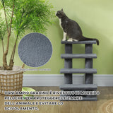 easycomfort easycomfort scaletta per cani e gatti a 4 gradini con rivestimento in peluche 61x41x60 cm grigio