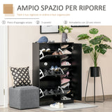 easycomfort easycomfort scarpiera salvaspazio regolabile mobile portascarpe con 8 scomparti legno 80 x 24 x 120cm nero ean 8054111844451