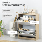 easycomfort easycomfort scarpiera salvaspazio slim a 2 cassetti per 8 paia di scarpe 62 5x26x81 cm legno e bianco