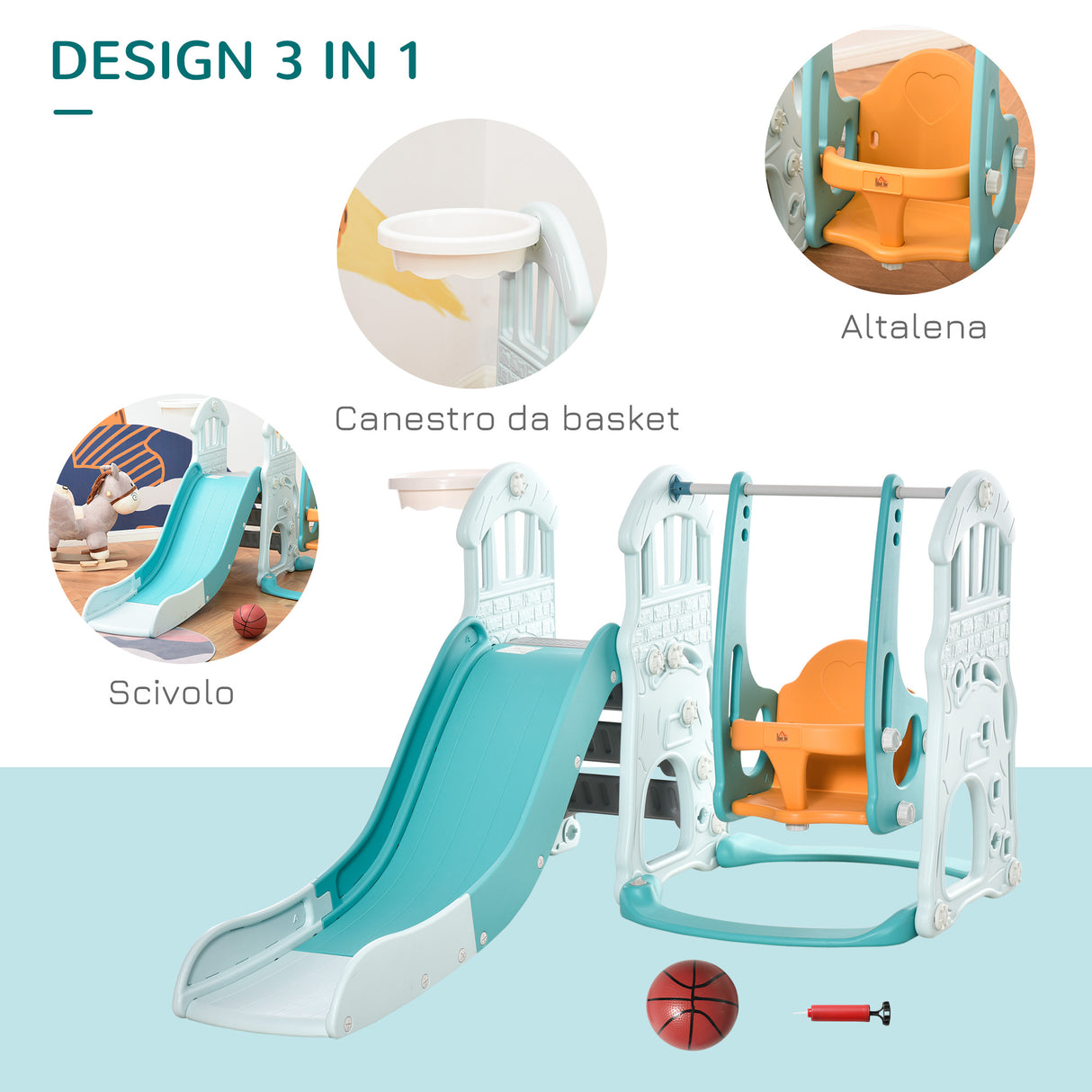 immagine-4-easycomfort-easycomfort-scivolo-per-bambini-con-altalena-regolabile-canestro-e-palle-per-cameretta-e-giardino-149x186x98cm-blu-e-arancione