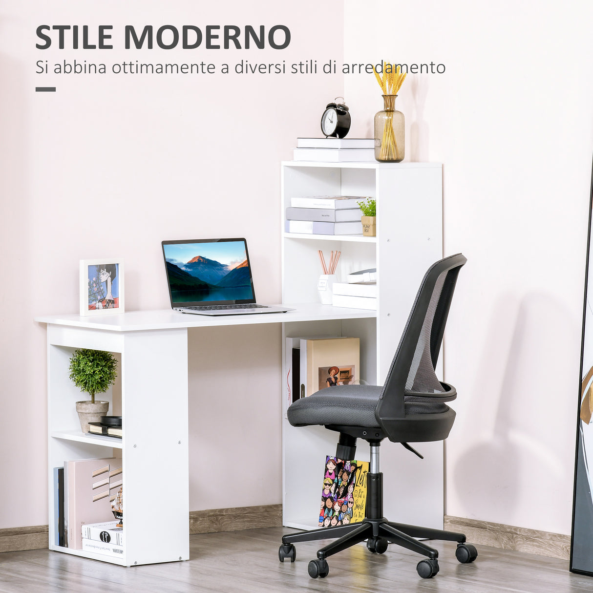 immagine-4-easycomfort-easycomfort-scrivania-computer-con-libreria-salvaspazio-tavolo-da-pranzo-per-ufficio-e-studio-120x55x120-cm-bianco-ean-8054144130781