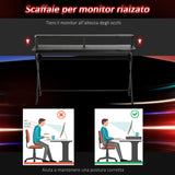 immagine-4-easycomfort-easycomfort-scrivania-da-gaming-ergonomica-con-piano-rialzato-per-monitor-e-gancio-cuffiescrivania-per-computer-in-mdf-e-acciaio-nero-140-x-60-x-90cm-ean-8054144134994