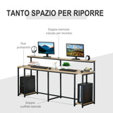 immagine-4-easycomfort-easycomfort-scrivania-doppia-con-scaffali-e-mensola-per-monitor-in-stile-industriale-scrivania-con-libreria-salvaspazio-per-ufficio-e-studio-in-metallo-e-mdf-200x53x100cm-nero-marrone