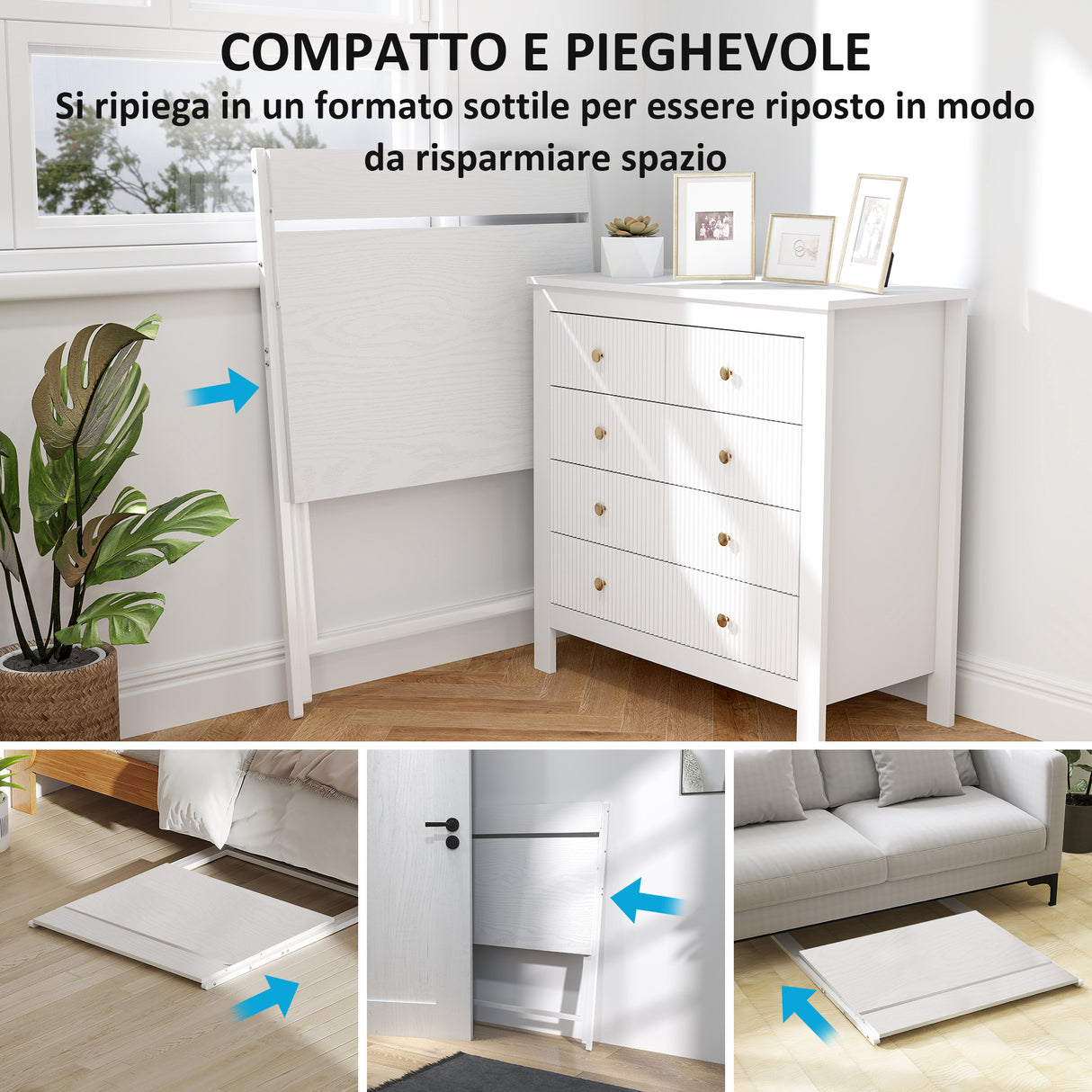 easycomfort easycomfort scrivania pieghevole con ripiano per monitor 81 5x62x86 5 cm bianco