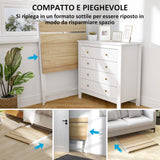 easycomfort easycomfort scrivania pieghevole con ripiano per monitor 81 5x62x86 5 cm legno e bianco