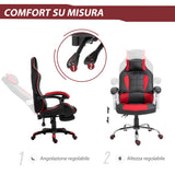 easycomfort easycomfort sedia da gaming reclinabile con supporto lombare e poggiatesta in pelle pu rosso e nero