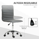 easycomfort easycomfort sedia da ufficio ergonomica in pelle pu con altezza regolabile seduta girevole e ruote grigio scuro
