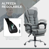 easycomfort easycomfort sedia da ufficio ergonomica reclinabile a 145 con poggiapiedi estraibile in finta pelle grigio