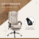 easycomfort easycomfort sedia da ufficio massaggiante e riscaldante con poggiapiedi in microfibra 62x70x113 120 cm crema