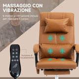 easycomfort easycomfort sedia massaggiante ad altezza regolabile con poggiapiedi in finta pelle 66x67x115 123 cm marrone chiaro