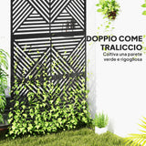 easycomfort easycomfort separe divisorio da esterno decorativo e traliccio per rampicanti 122x45x198 cm nero