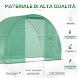 easycomfort easycomfort serra a tunnel con porta avvolgibile e finestre copertura pe e struttura in acciaio 1 5x3x2m verde