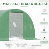 easycomfort easycomfort serra a tunnel da esterno 3x3x2m con copertura in pe porta con cerniera e 4 finestre verde