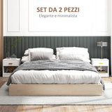 easycomfort easycomfort set 2 comodini moderni in legno con cassetto e ripiano aperto 39x28x41 cm bianco