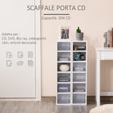 easycomfort easycomfort set 2 librerie scaffale porta cd e dvd a 12 ripiani totali per 204 cd in legno 21x22 5x88 5 cm bianco