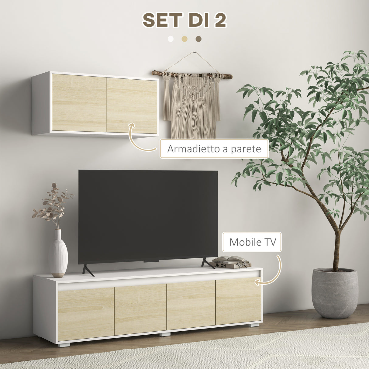 immagine-4-easycomfort-easycomfort-set-2-pezzi-in-truciolato-mobile-tv-max-70-160x39x43-cm-e-mobile-multiuso-a-parete-80x35x40-cm