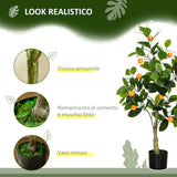 easycomfort easycomfort set 2 piante artificiali di limone e arancia alte 120cm per interno con vaso