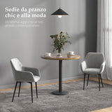 easycomfort easycomfort set 2 sedie da pranzo nordiche imbottite con braccioli ricurvi in tessuto effetto velluto 54x57x80 cm grigio scuro