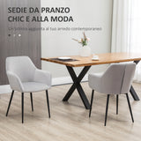 easycomfort easycomfort set 2 sedie per soggiorno nordiche con schienale e braccioli ricurvi e seduta imbottita 54x57x80 cm grigio