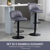 immagine-4-easycomfort-easycomfort-set-2-sgabelli-da-bar-con-schienale-e-poggiapiedi-girevoli-con-altezza-regolabile-grigio