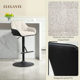 easycomfort easycomfort set 2 sgabelli imbottiti ad altezza regolabile con schienale e braccioli 52 5x53x86 5 108 cm nero grigio chiaro