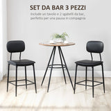 immagine-4-easycomfort-easycomfort-set-3-pezzi-tavolo-da-cucina-e-2-sedie-moderne-da-cucina-in-pelle-pu-con-seduta-imbottita-nero-e-marrone