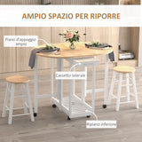 immagine-4-easycomfort-easycomfort-set-3-pezzi-tavolo-pieghevole-da-cucina-e-2-sgabelli-salvaspazio-bianco-e-legno