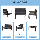 immagine-4-easycomfort-easycomfort-set-4-pezzi-salotto-da-esterni-con-2-sedie-divano-e-tavolino-mobili-da-giardino-in-rattan-e-acciaio-nero