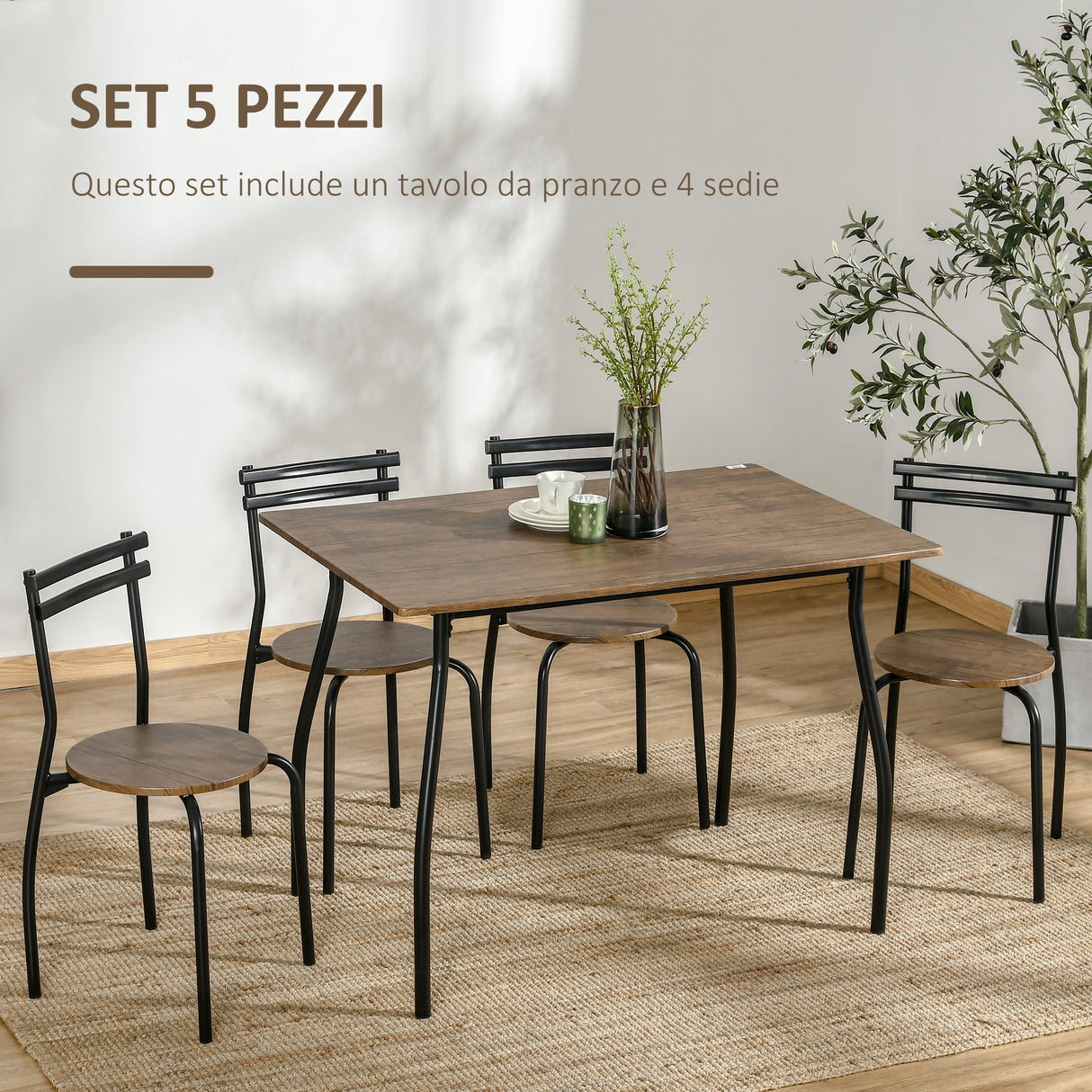 immagine-4-easycomfort-easycomfort-set-5-pezzi-tavolo-e-sedie-da-pranzo-1-tavolo-rettangolare-e-4-sedie-in-acciaio-e-mdf-per-spazi-limitati