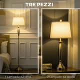 immagine-4-easycomfort-easycomfort-set-con-lampada-da-terra-e-lampada-da-tavolo-in-acciaio-e-tessuto-bianco-e-argento